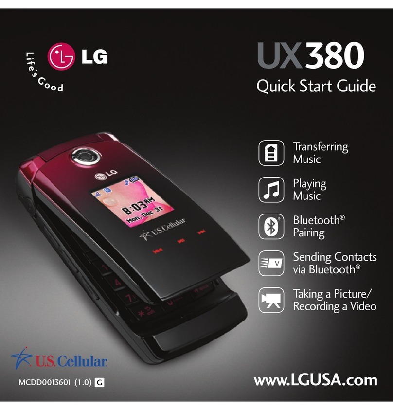 LG UX380 quick start guide