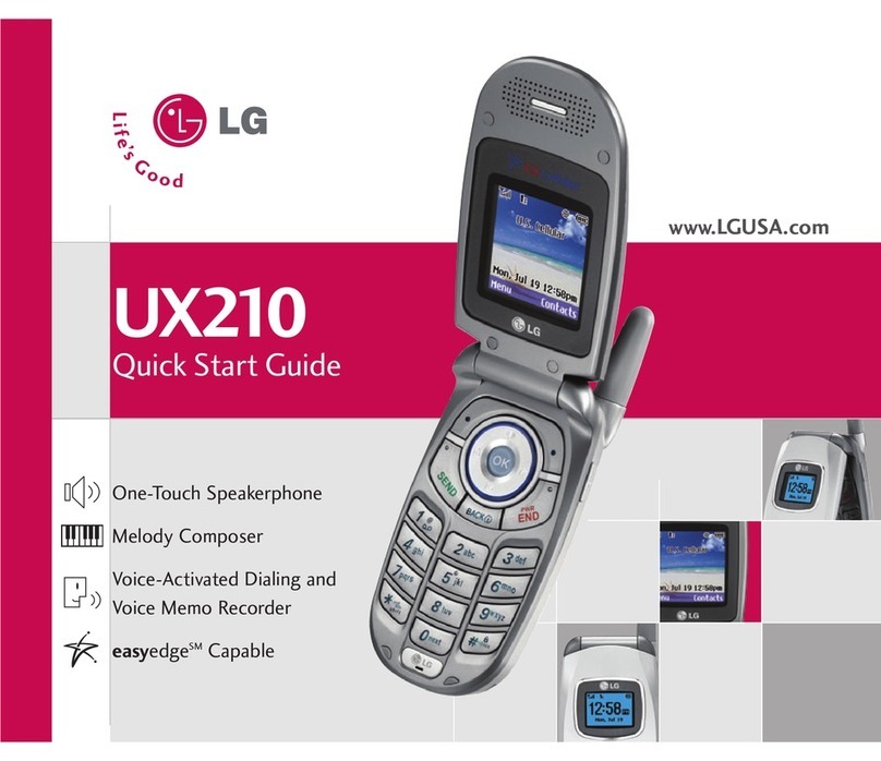 LG UX210 quick start guide