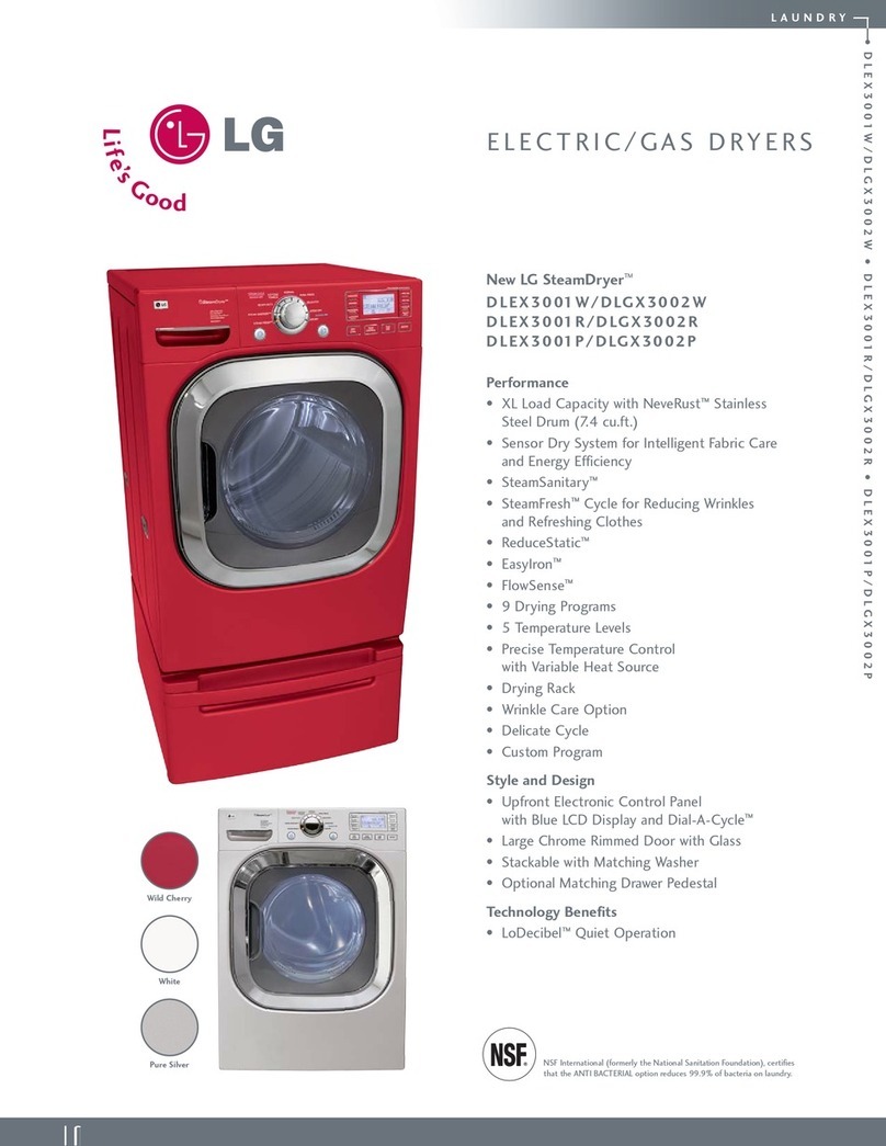 LG SteamDryer DLEX3001P User manual