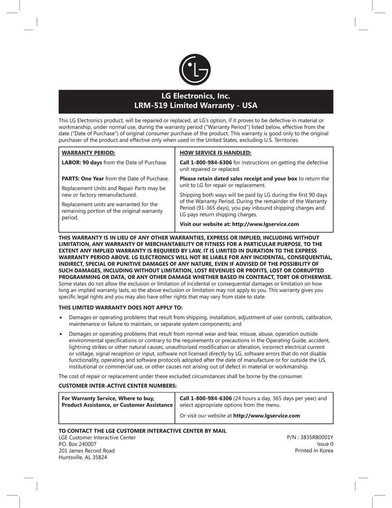 LG LRM-519 Parts list manual