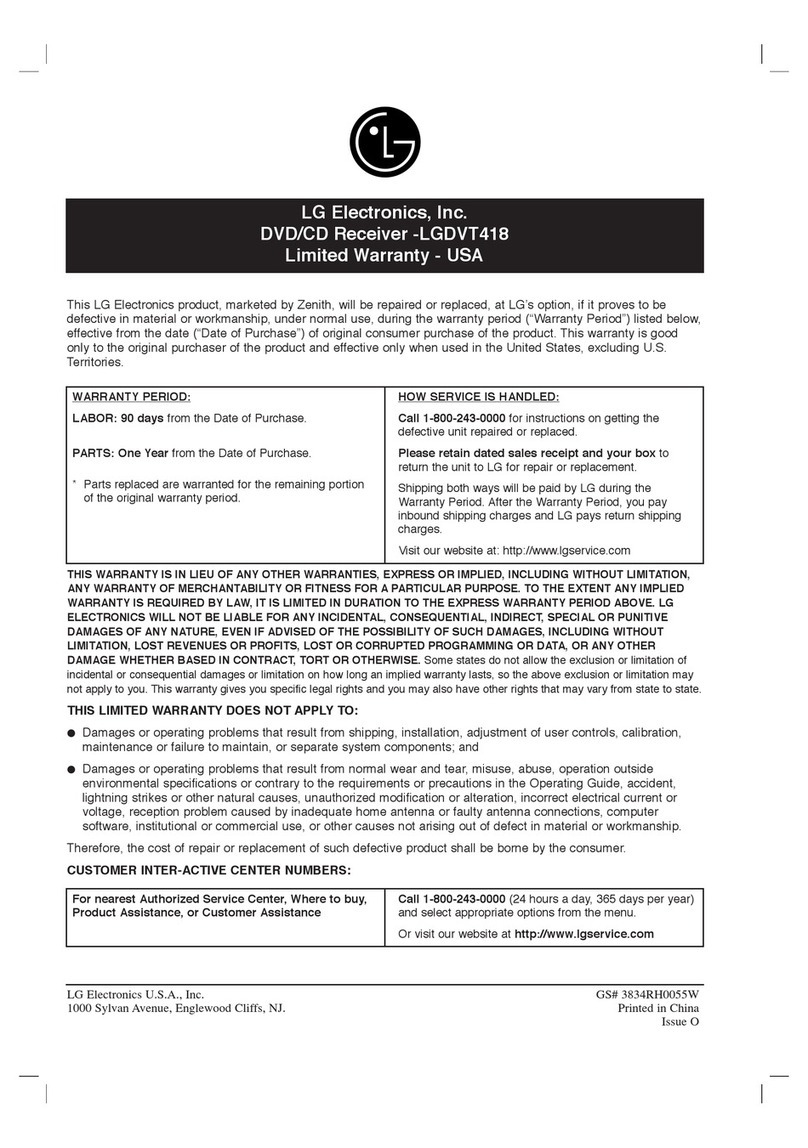 LG LGDVT418 Parts list manual