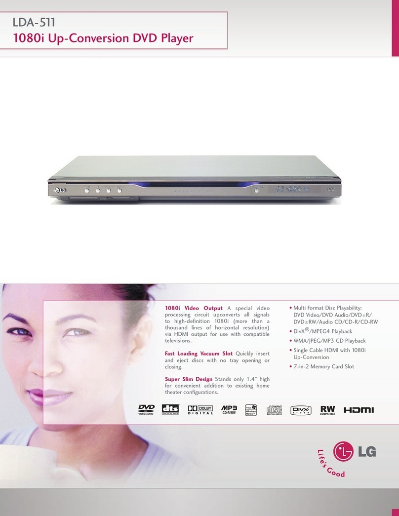 LG LDA-511 - Progressive Scan DVD Video Specifications