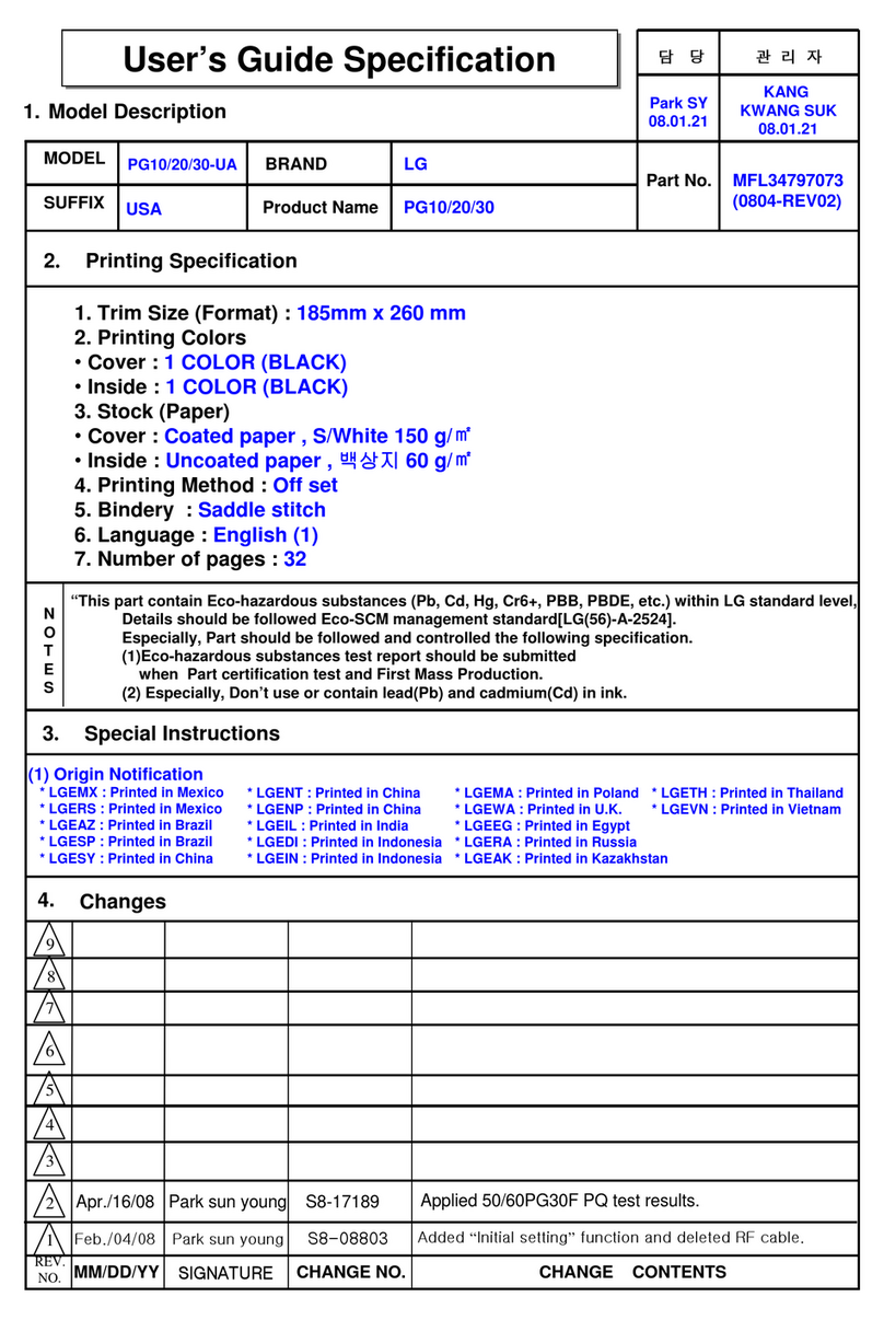 LG PG20 User manual
