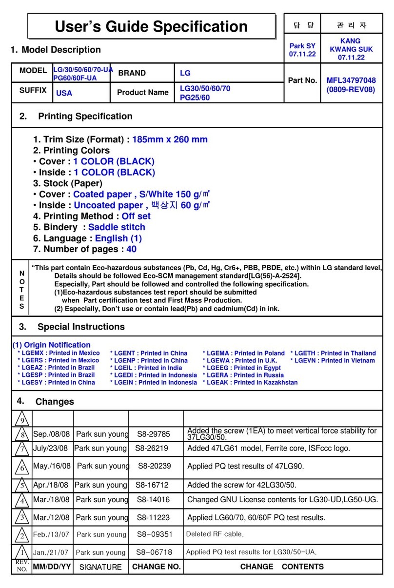LG 50PG60 Series User manual