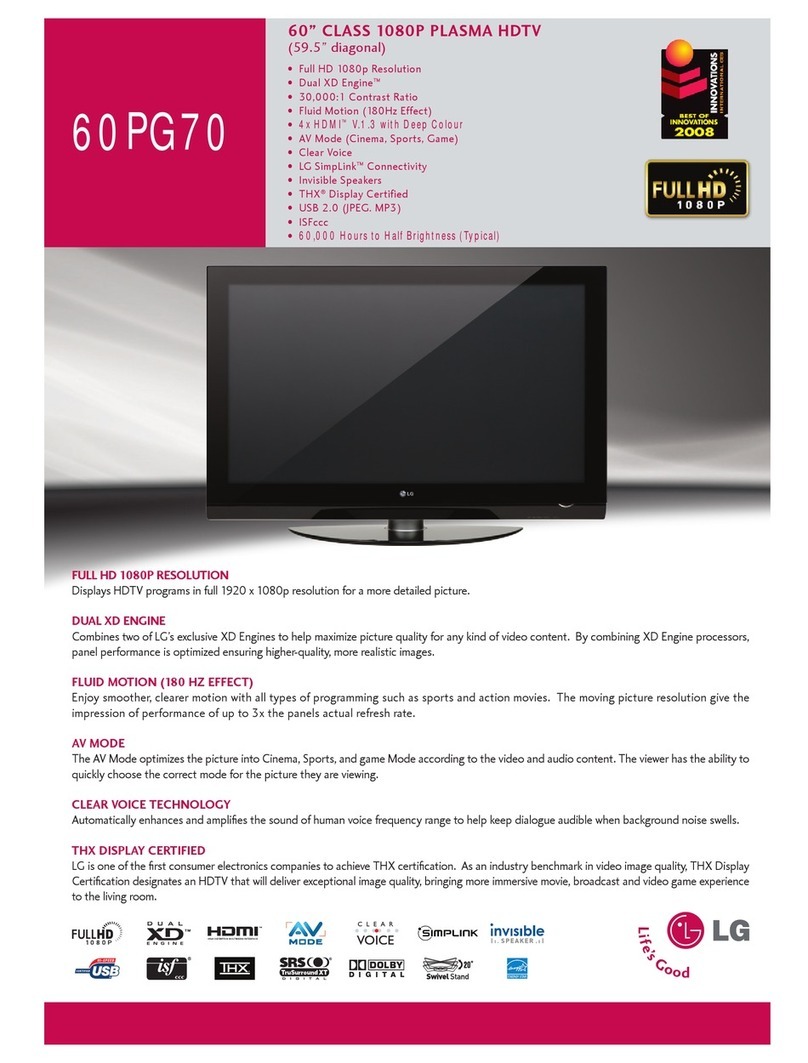 LG 60PG70 Series User manual