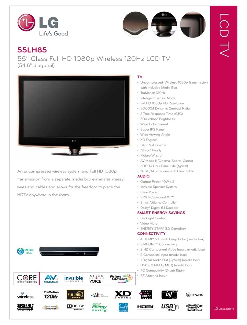 LG 55LH85 -  - 54.6" LCD TV User manual