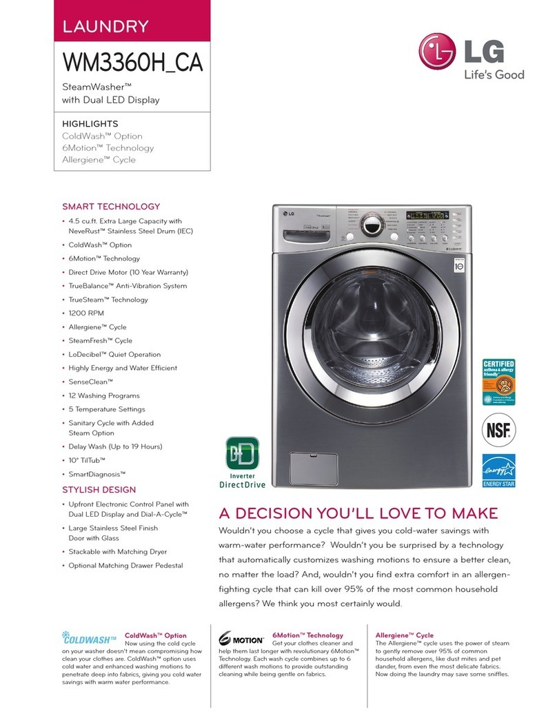 LG SteamWasher WM3360HVCA User manual
