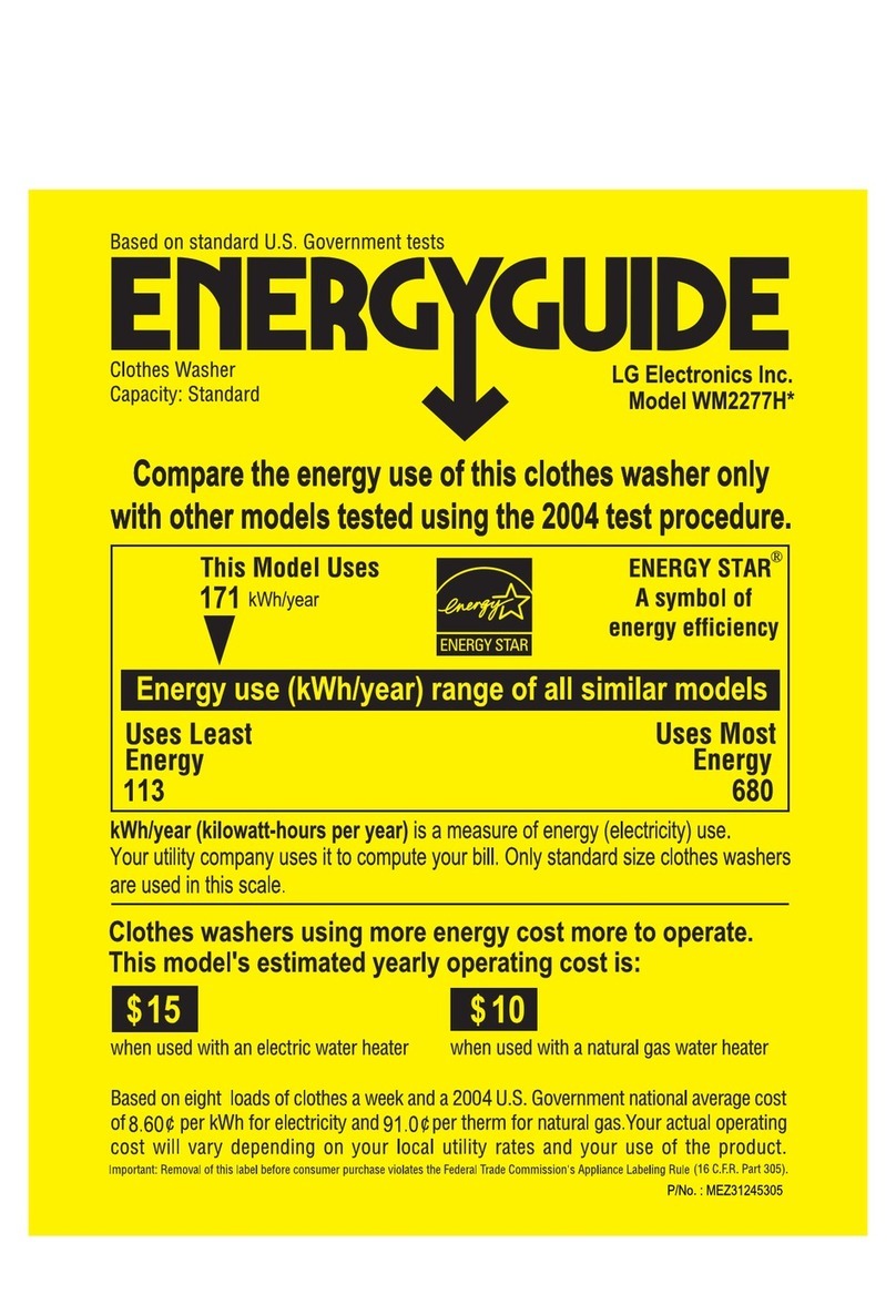 LG WM2277H Series Energy guide