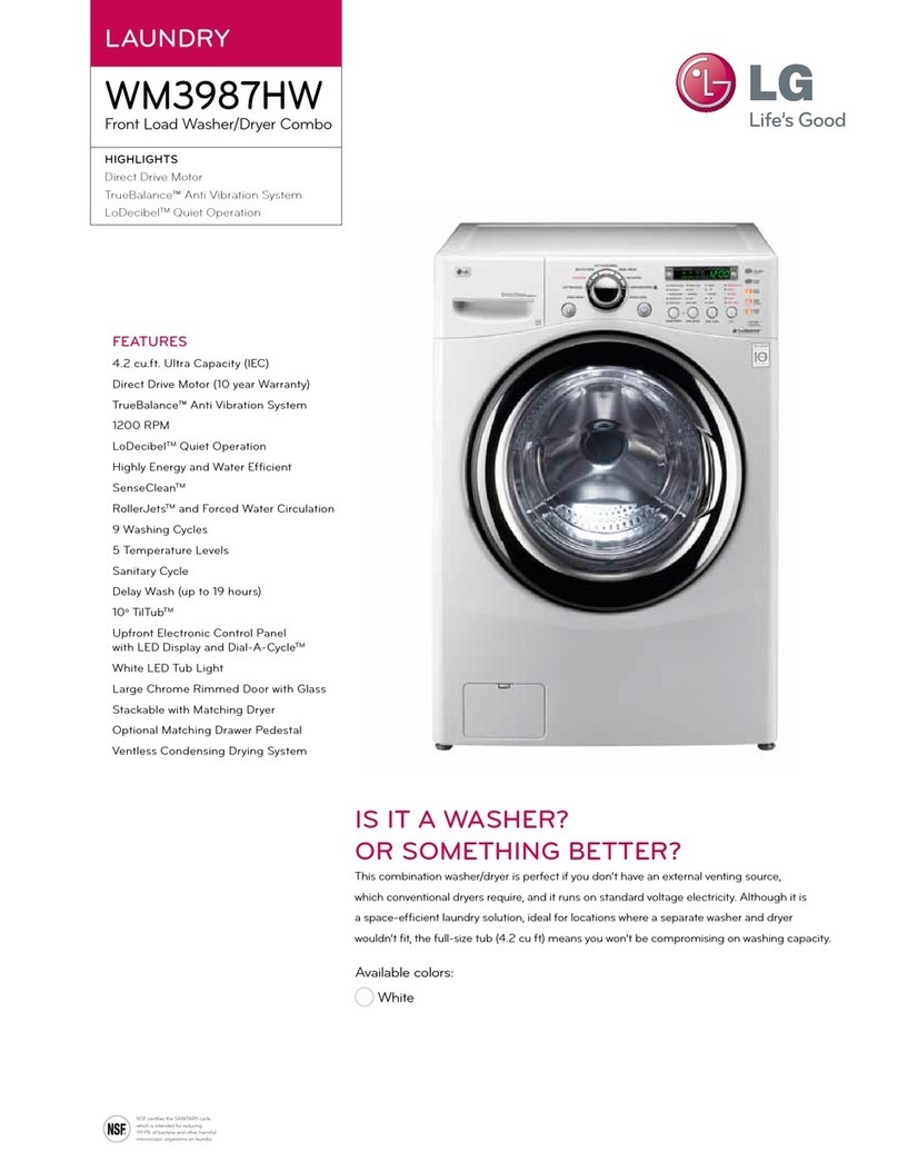 LG WM3987H Series Specifications