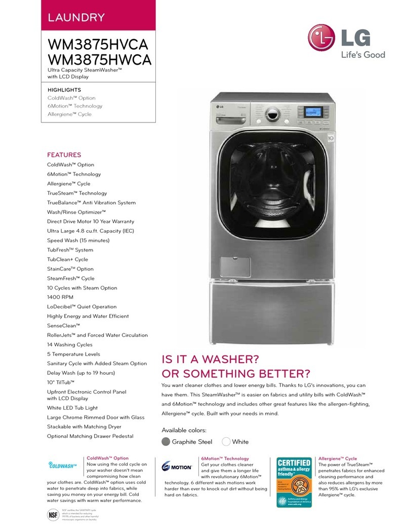 LG SteamWasher WM3875HVCA User manual