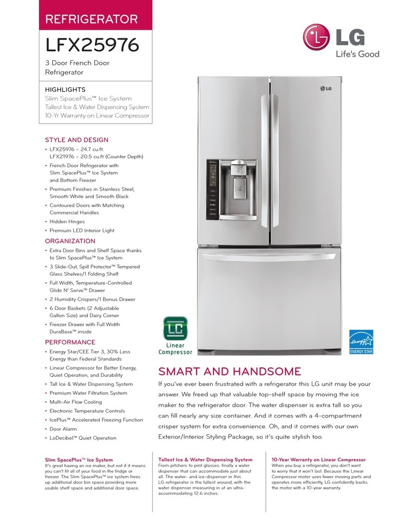 LG LFX21976ST Specification sheet