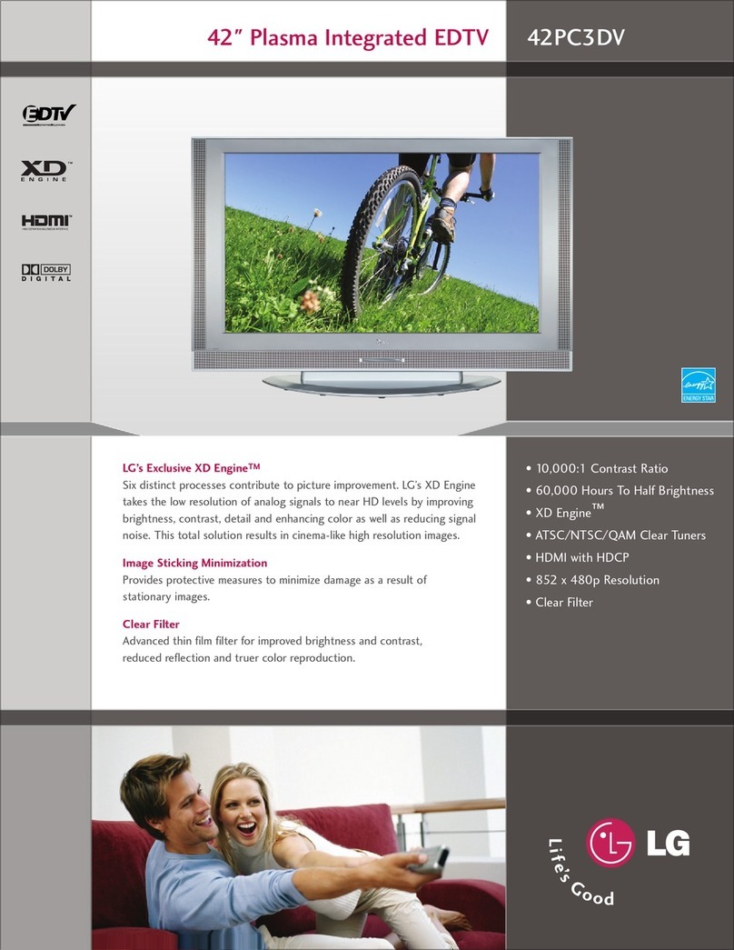 LG 42PC3DV -  - 42" Plasma TV User manual
