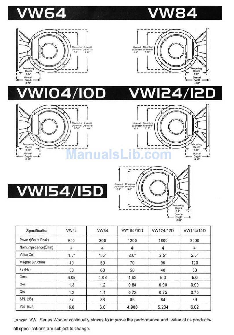 Lanzar Vibe VW104 Specifications