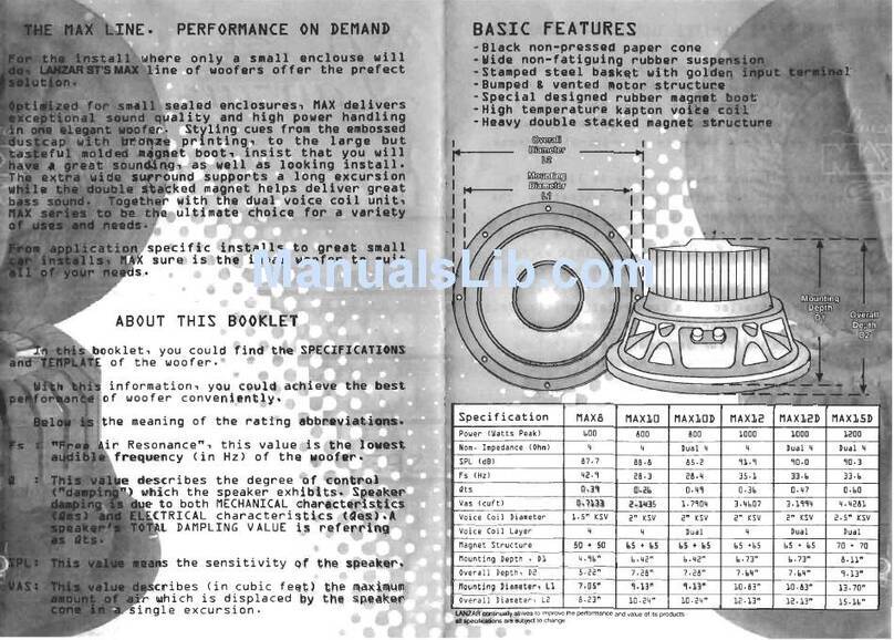 Lanzar MAX MAX12 user guide