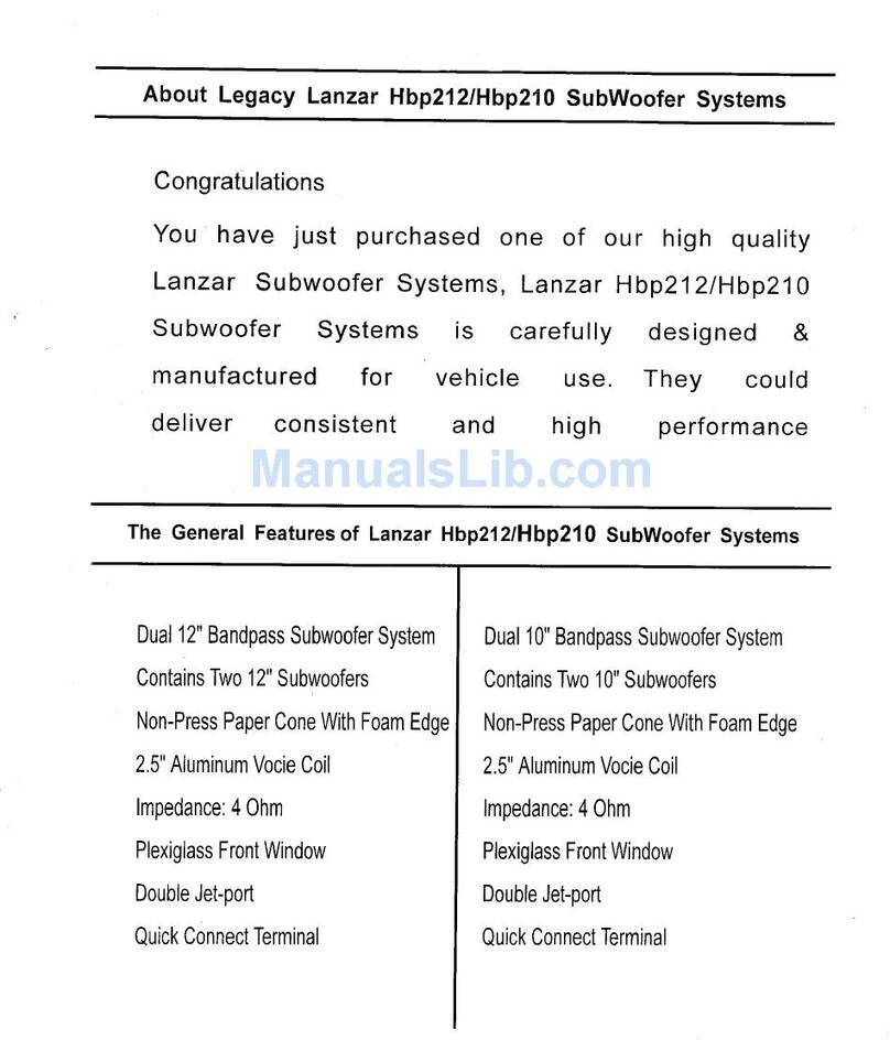Lanzar HBP212 User manual Lanzar HBP212 User manual