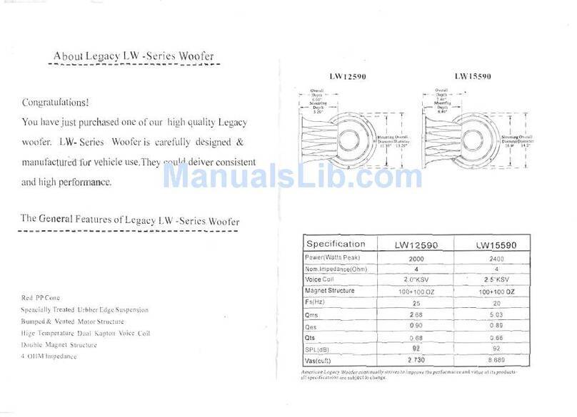 Legacy LW12590 Specifications