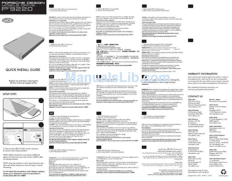 LaCie Porsche Design P'9220 Quick install guide