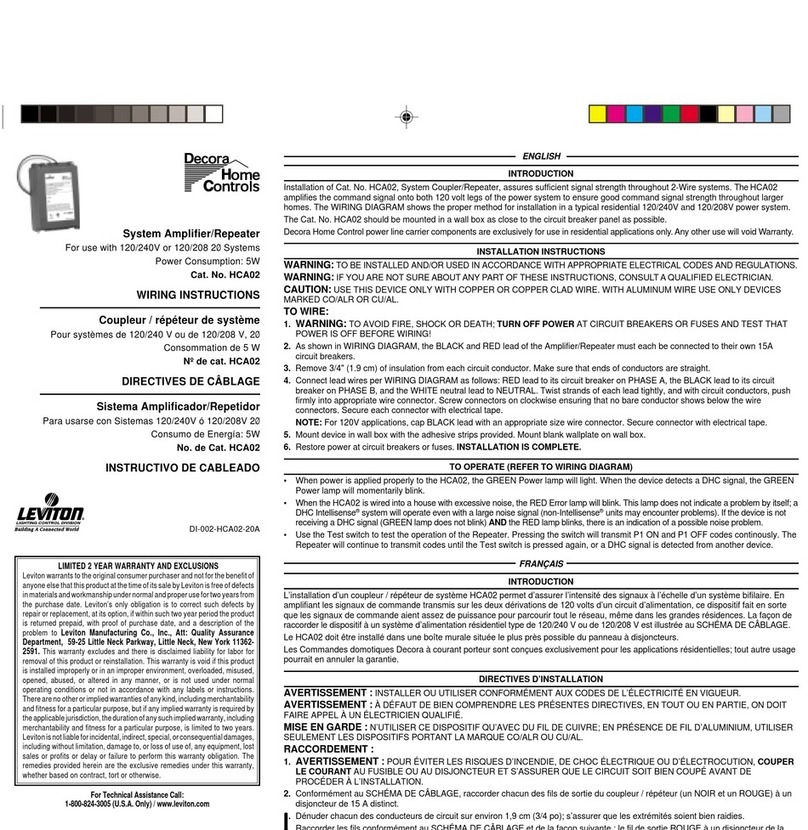 Leviton HCA02 User manual