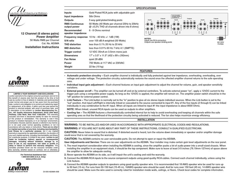Leviton AE6MA installation instructions