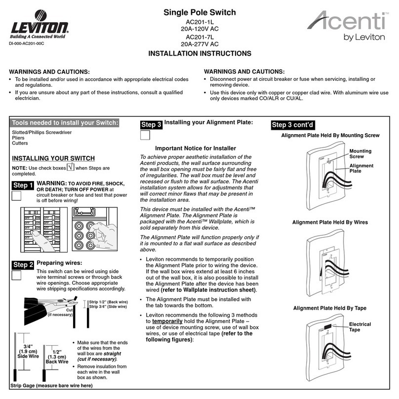Leviton Acenti AC201-1L User manual