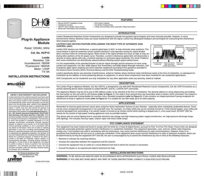 Leviton HCP15 User manual