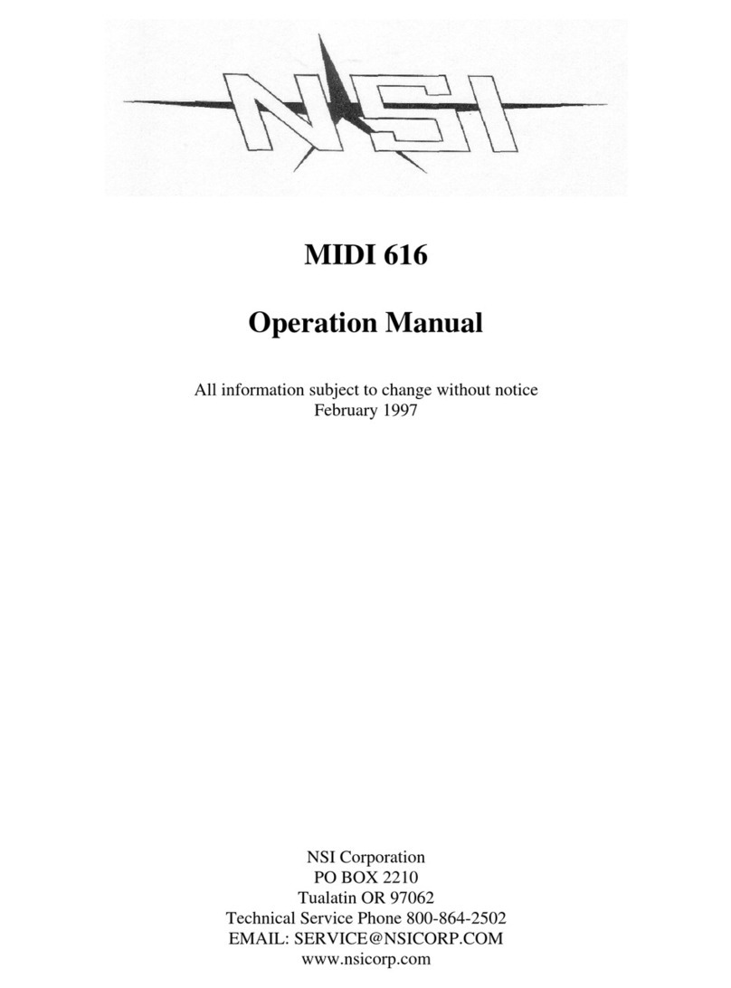 NSI MIDI 616 User manual