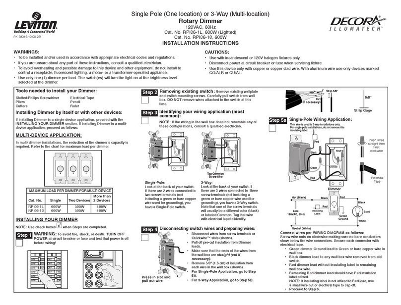 Leviton Decora Illumatech RPI06-10 User manual