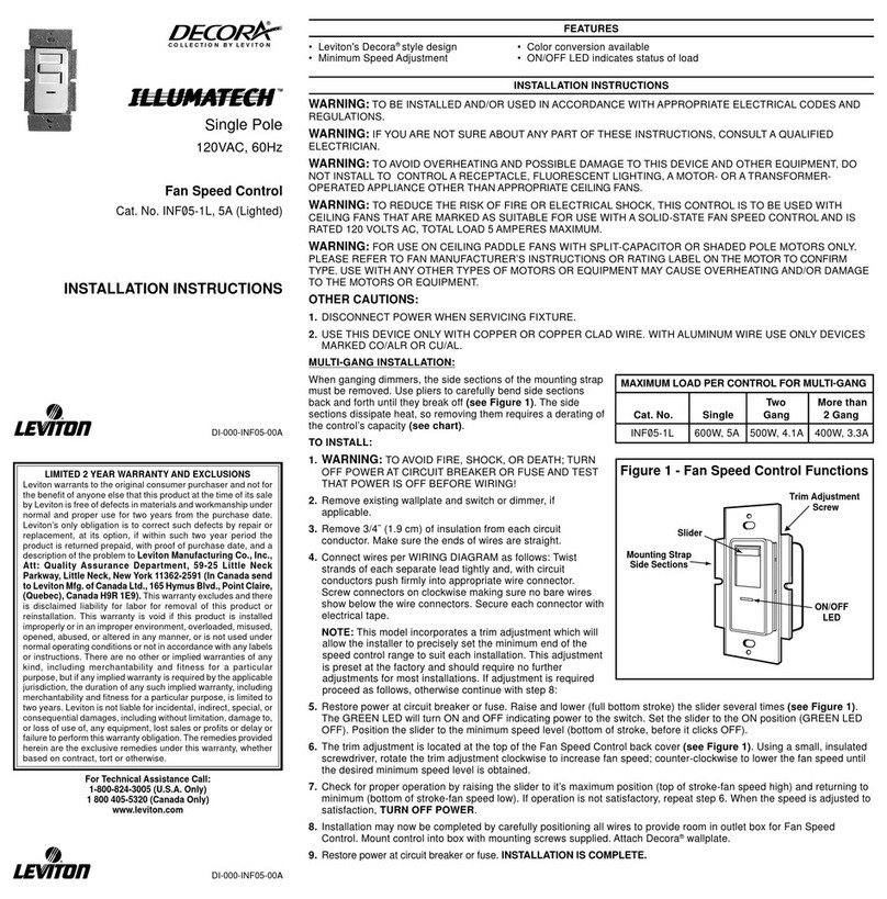 Leviton ILLUMATECH INF05-1L User manual