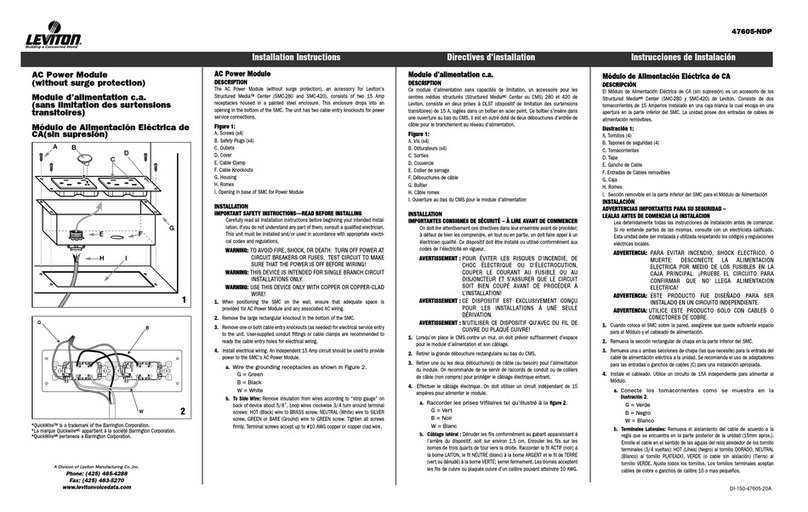 Leviton 47605-NDP installation instructions