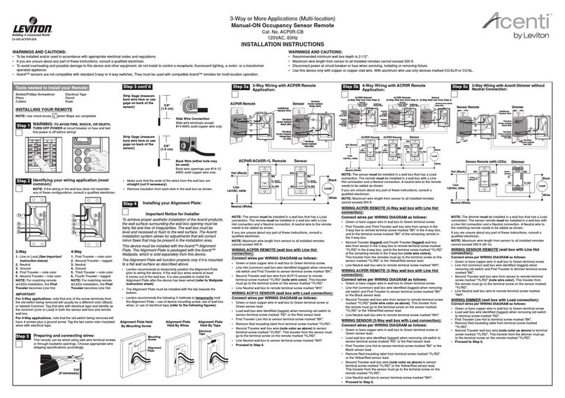 Leviton Acenti ACP0R-CB installation instructions