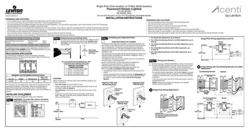 Leviton Acenti ACH08 installation instructions Leviton Acenti ACH08 installation instructions
