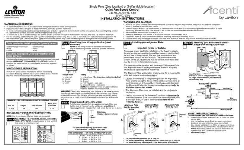 Leviton Acenti ACF01-1L User manual