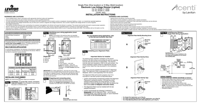 Leviton Acenti ACE04-1L User manual