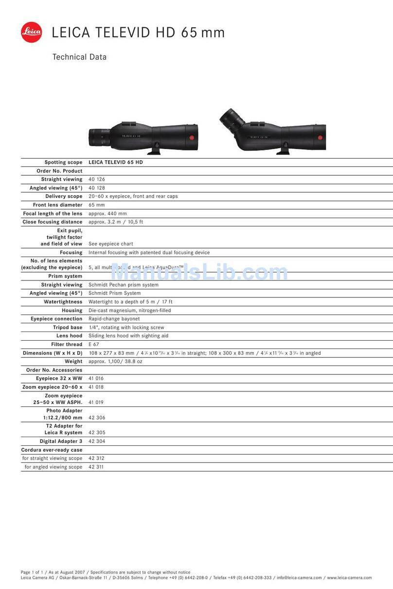 Leica TELEVID 65 HD Specifications Leica TELEVID 65 HD Specifications