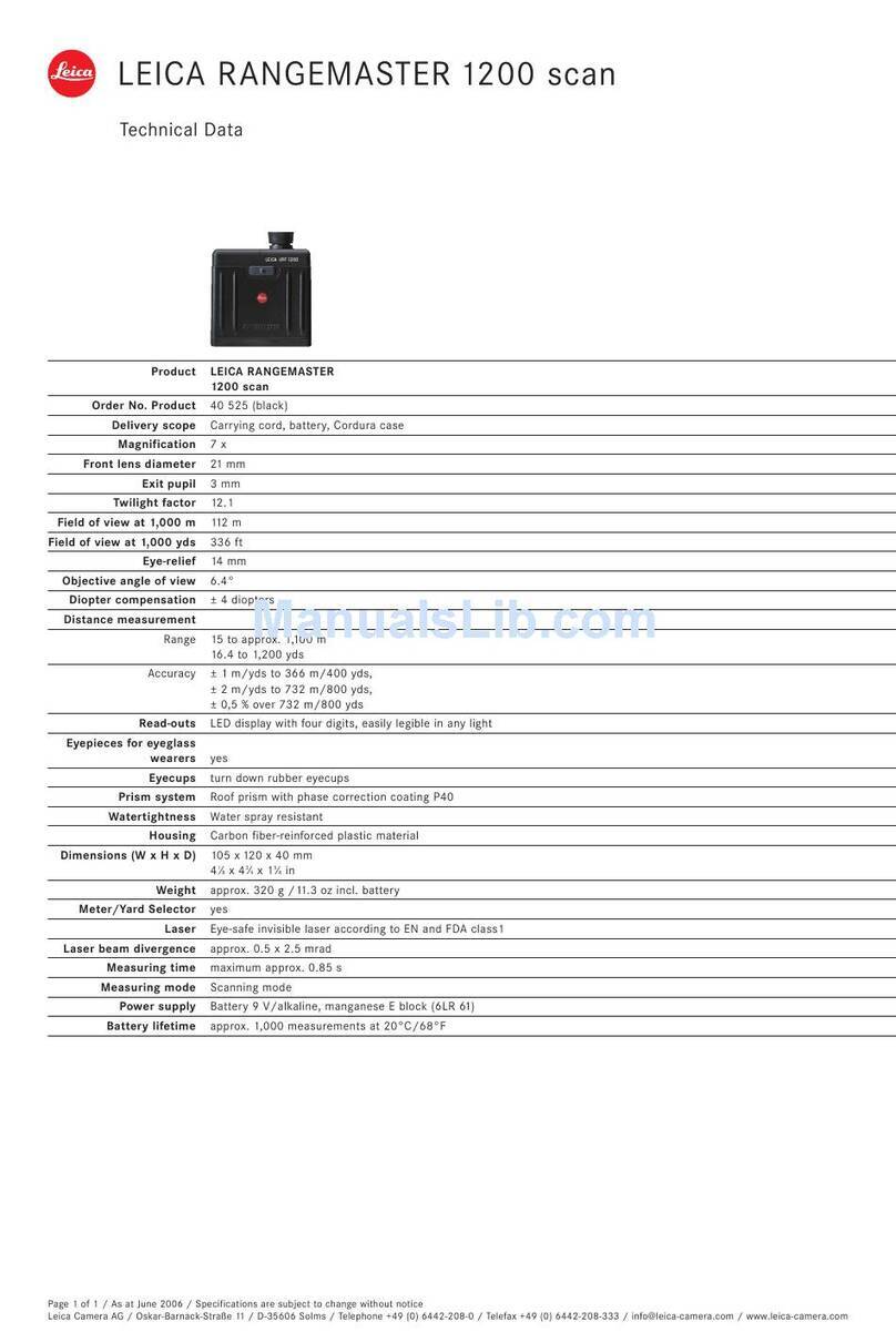 Leica RANGEMASTER 1200 scan User manual Leica RANGEMASTER 1200 scan User manual