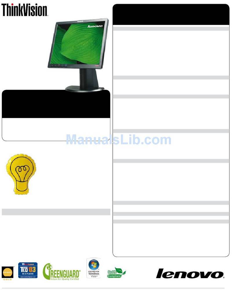 Lenovo L1700p - ThinkVision - 17" LCD Monitor User manual