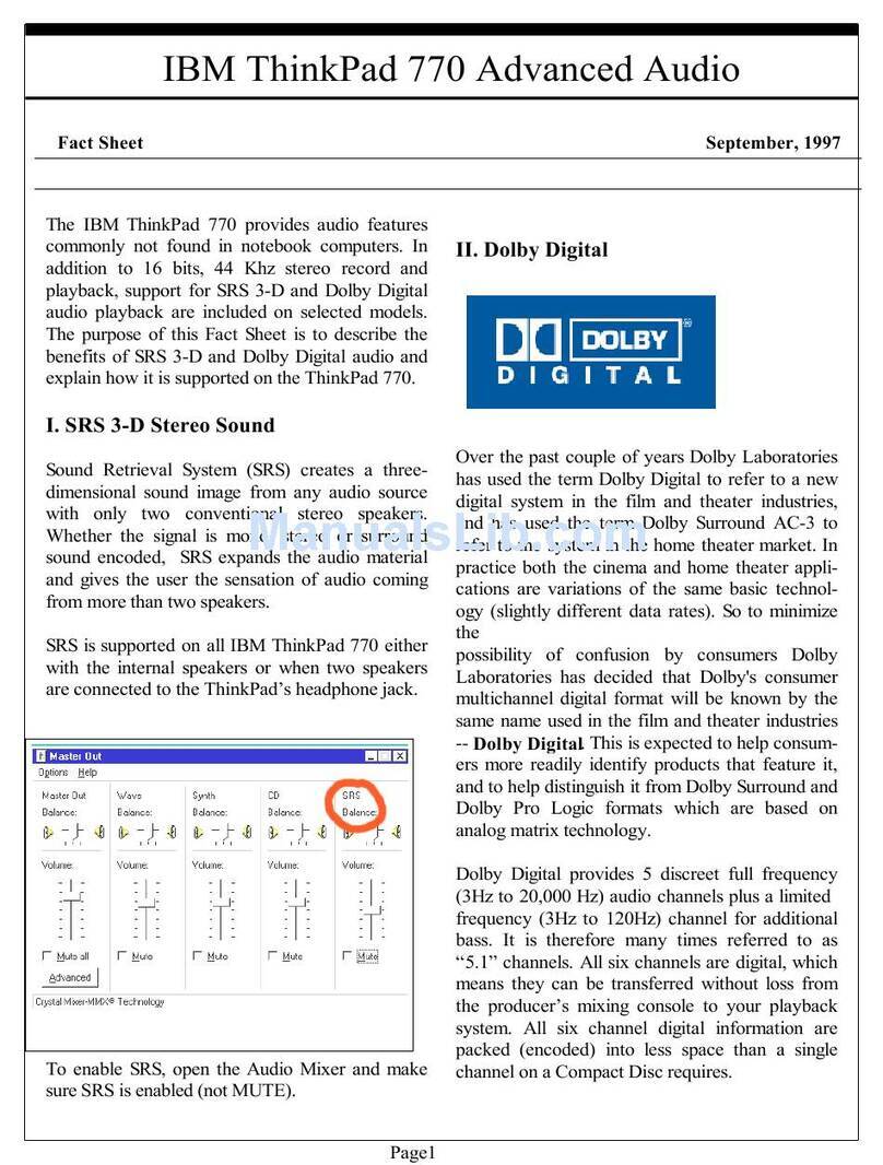 IBM ThinkPad 770 User manual