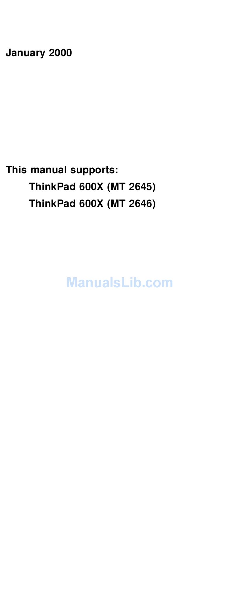 IBM ThinkPad 600X? Owner's manual