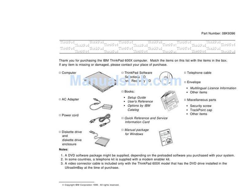 IBM ThinkPad 600X? User manual
