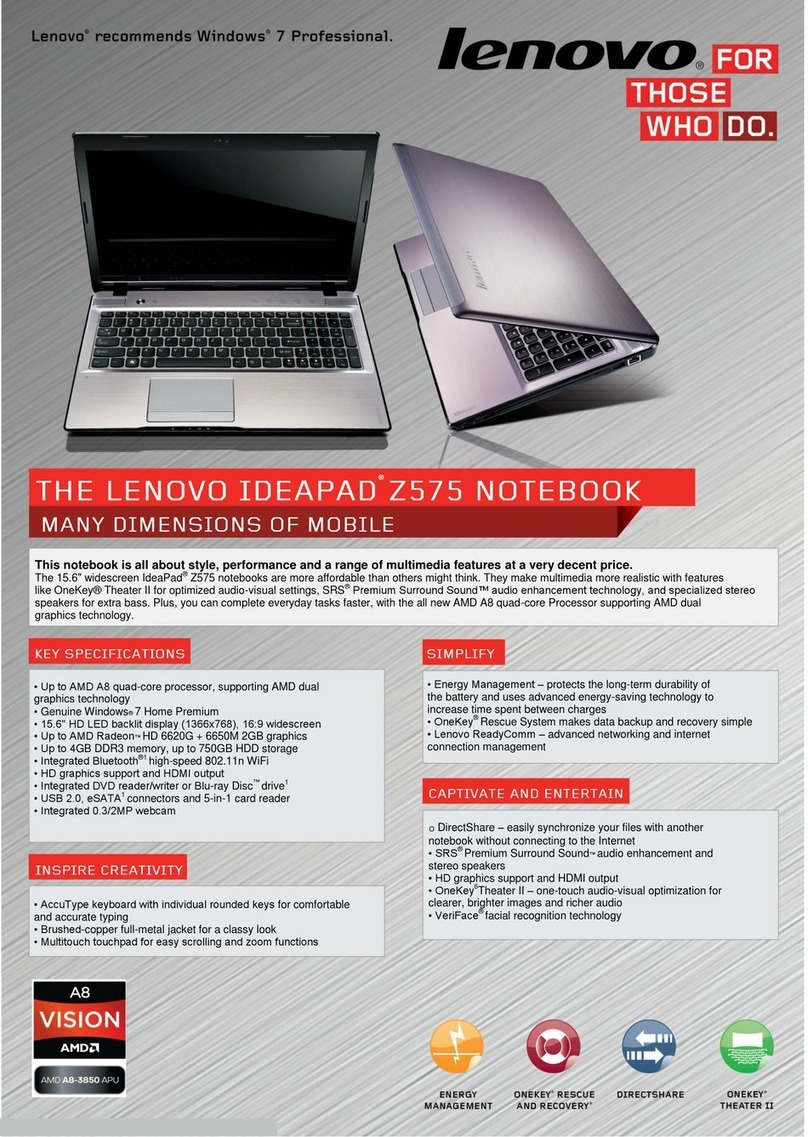 Lenovo IdeaPad Z575 1299 User manual
