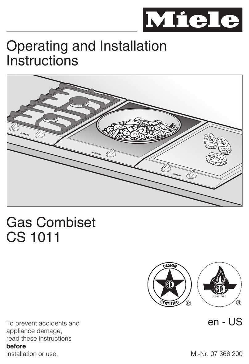 Miele GAS COMBISET CS 1011 User manual
