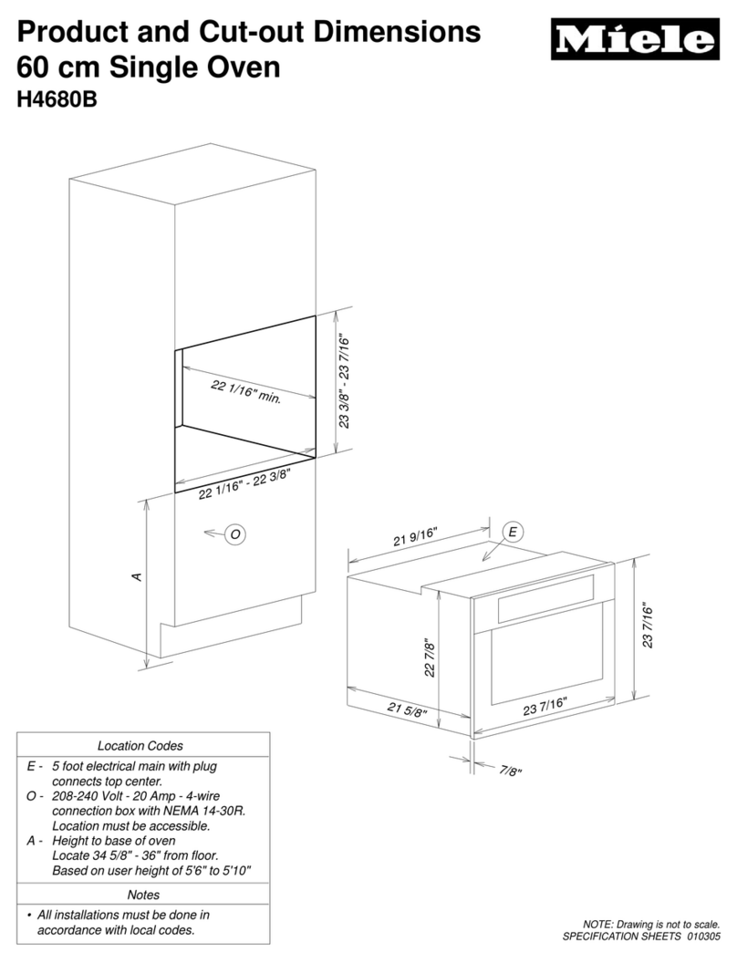 Miele H4680B Dimensions