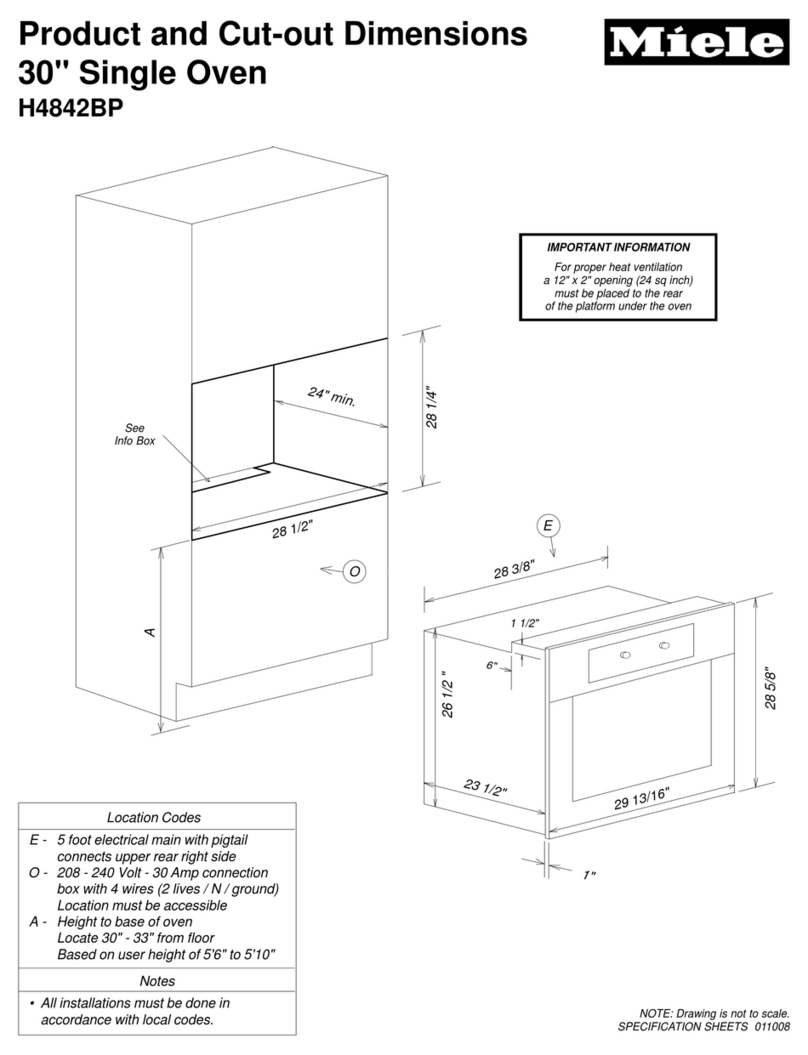 Miele H4842BP Product dimensions