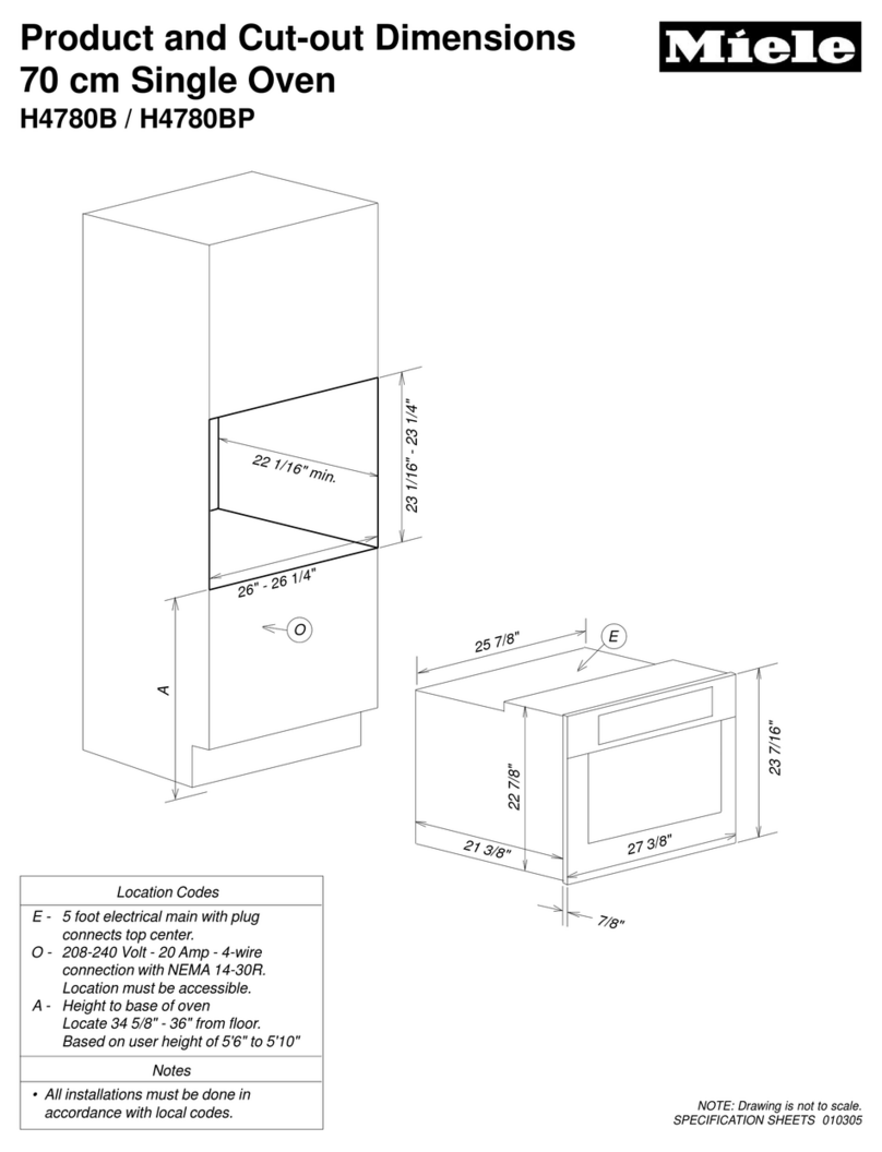 Miele H4780B Dimensions