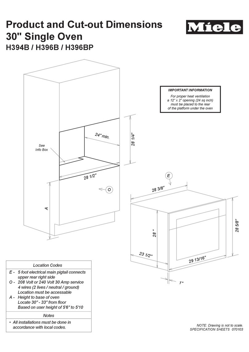 Miele H394B Product dimensions