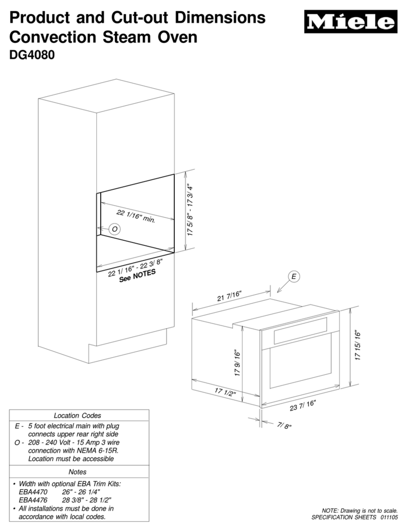 Miele DG 4080 Dimensions