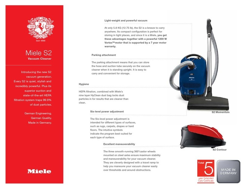 Miele S2180 Specifications