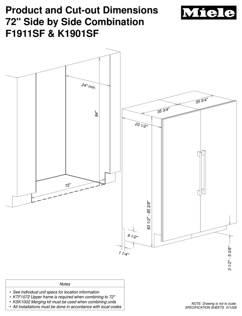 Miele K 1911 SF Dimensions