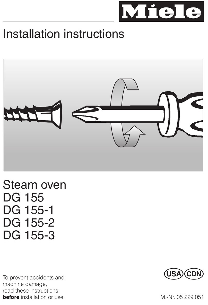 Miele DG 155 installation instructions