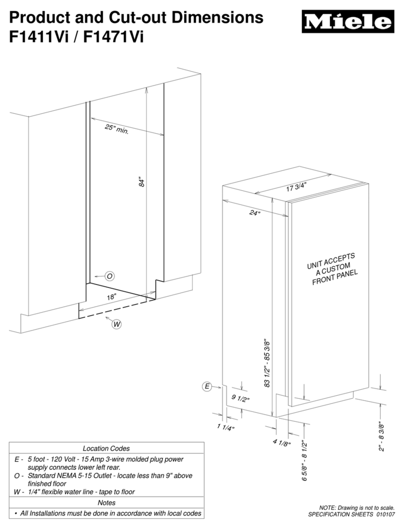 Miele F1411VI Product dimensions